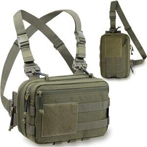 Men's Tactical Chest Rig Bag Concealed Carry Pack Molle Pouch